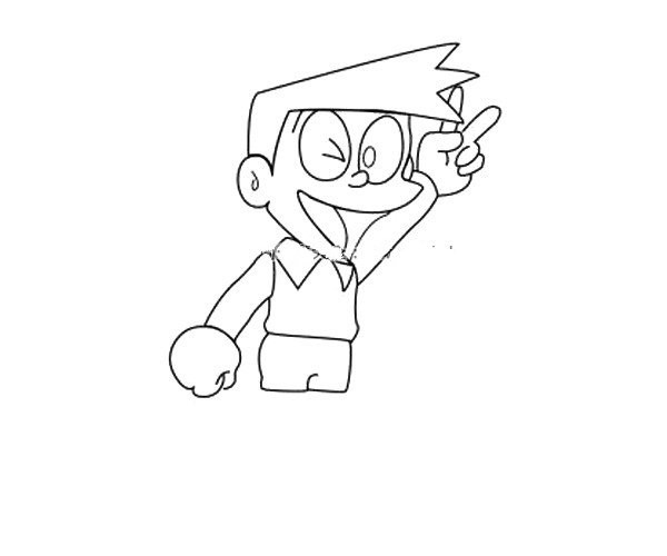 Doraemon animation character Xiaofu simple drawing