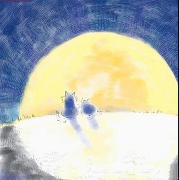 Mid-Autumn Festival Moon Appreciation Childrens Drawing-Lets Appreciate the Moon Together