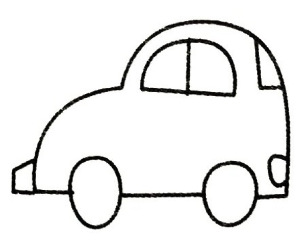 Cute little car simple strokes