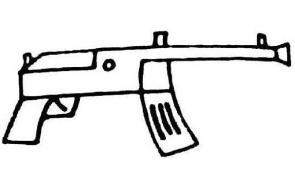 How to draw a submachine gun for children