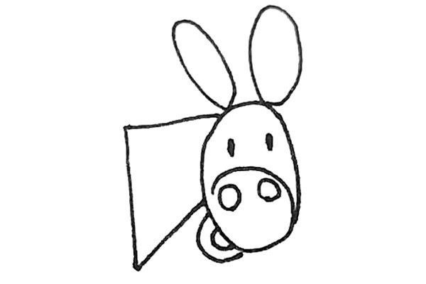 Simple drawing of donkey