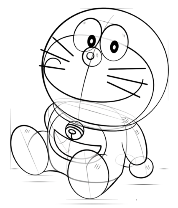 Doraemon simple drawing steps