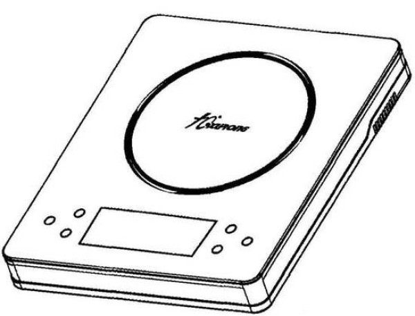 Simple drawing picture of square induction cooker