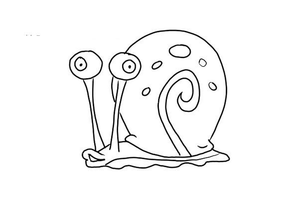 9 steps to draw the little snail from SpongeBob SquarePants