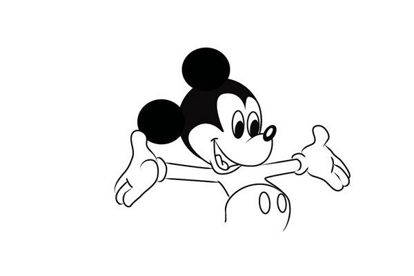 How to draw Mickey Mouse in simple strokes