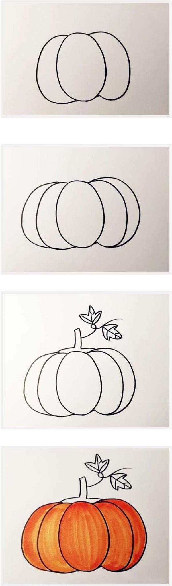 How to draw a big golden pumpkin