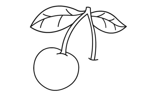 Simple drawing of big red cherry