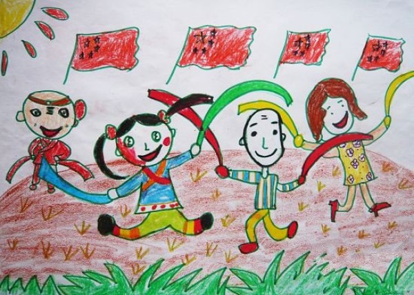 Childrens drawings to celebrate National Day-Happy National Day