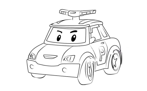 Police car Polipoli simple drawing