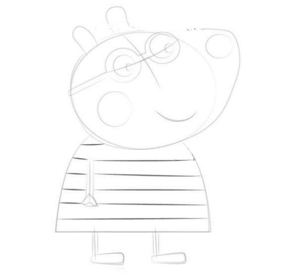 Peppa Pig and Belinda the Bear Simple Drawing