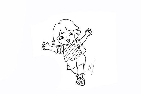 How to draw Running Dora