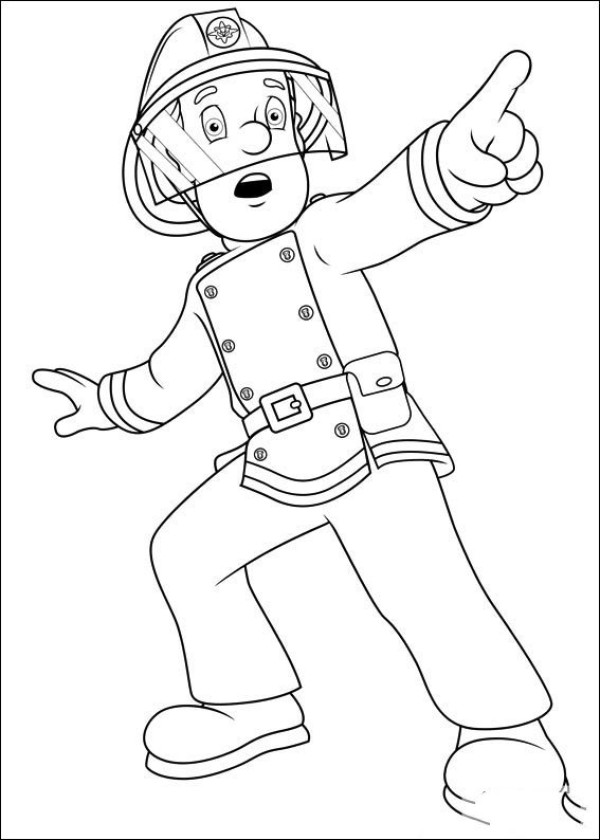 Fireman Sam simple drawing picture