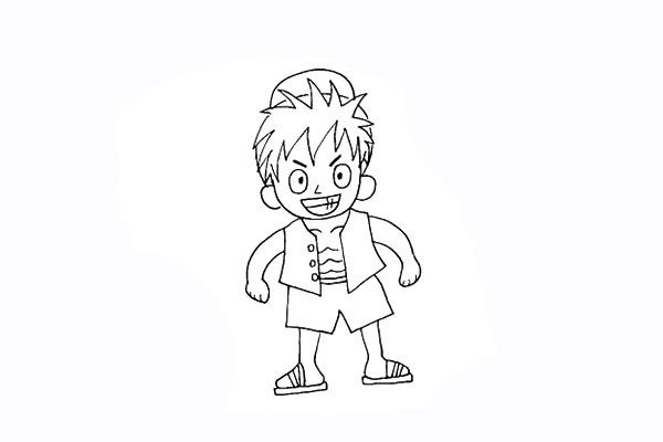 How to draw Luffy in One Piece