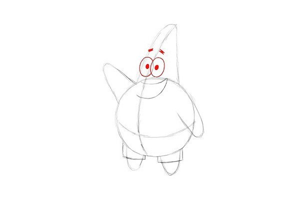 How to draw Patrick Star in simple strokes