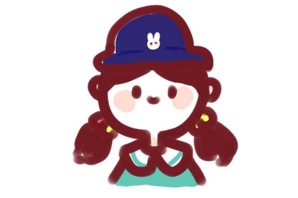 Winter girl avatar simple drawing