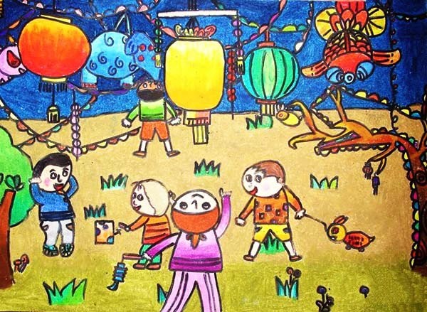 Appreciation of children’s paintings of lanterns on the fifteenth day of the first lunar month in 2017