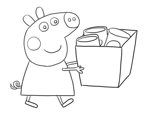 Learn to draw Peppa Pig moving things step by step