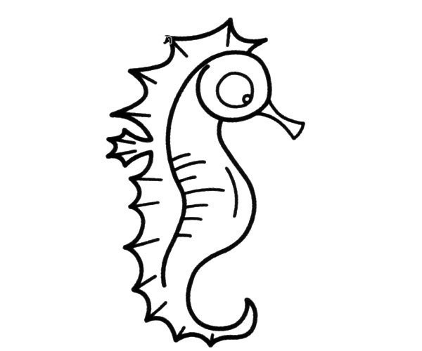 Cute seahorse simple strokes