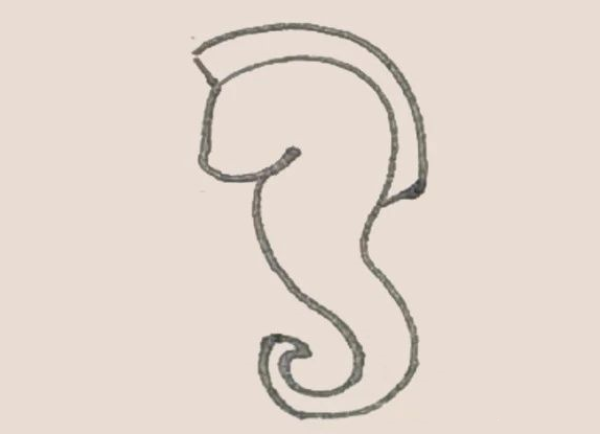 Simple drawing of seahorse