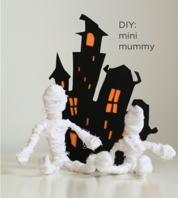 Halloween handmade mummy making process