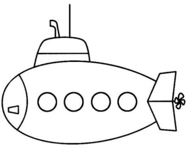 How to draw a submarine for children