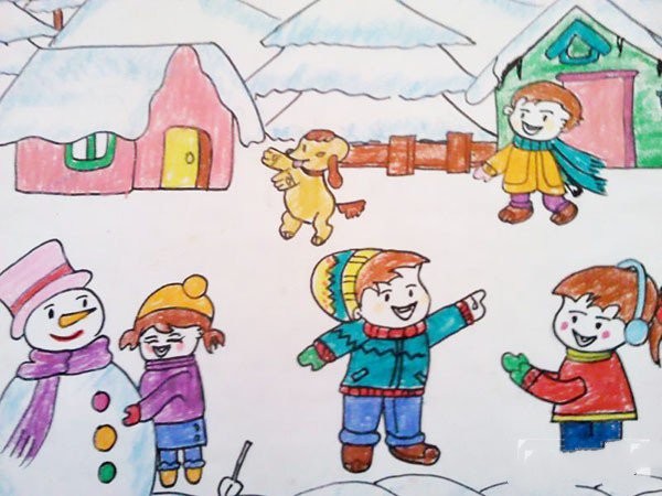 Childrens winter paintings