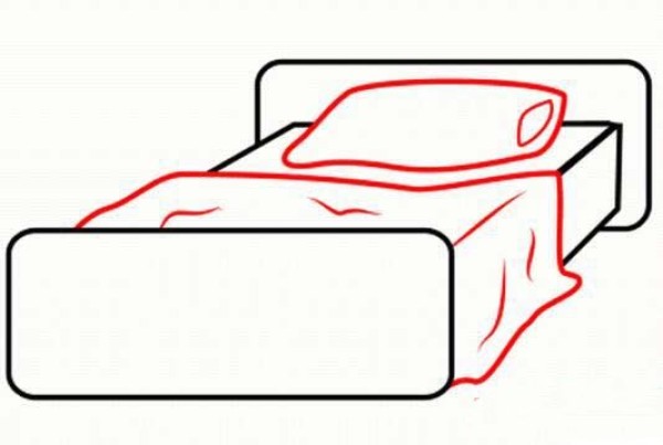 How to draw a bed