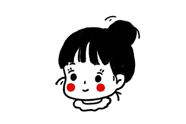 Super cute little girl avatar simple drawing