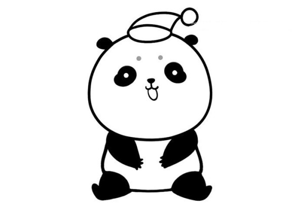 Draw cute Christmas panda