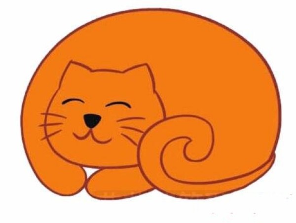 Simple drawing of sleeping cat