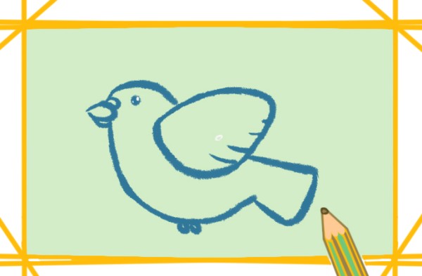 Simple drawing of flying white dove