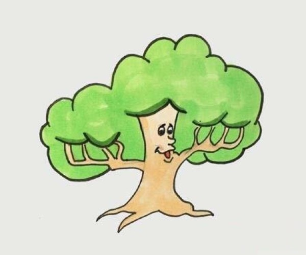 How to draw a cartoon tree