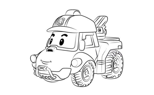 Police car Purley engineering vehicle Bucky simple drawing