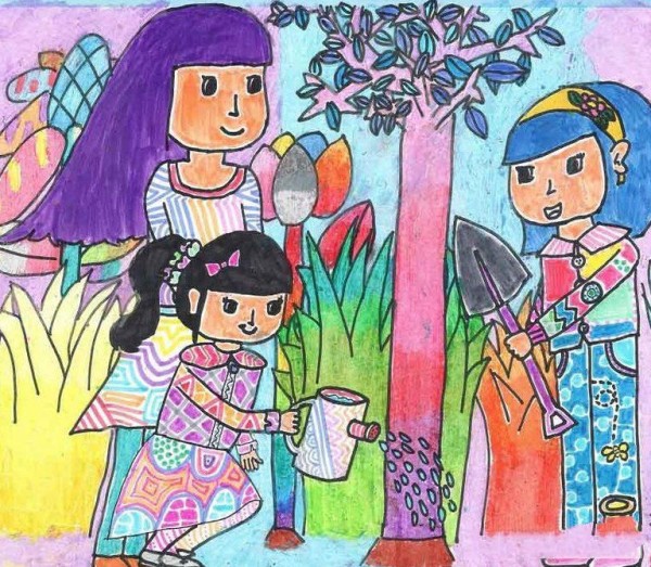 Spring is coming childrens drawings-Spring is the season of tree planting