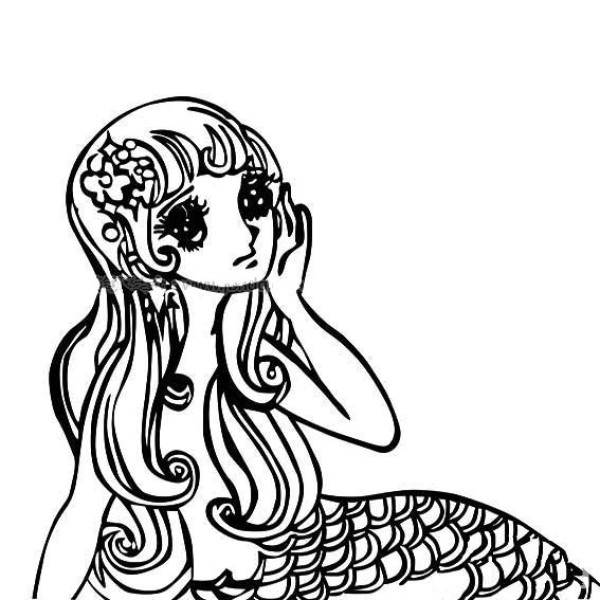 Mermaid simple drawing pictures