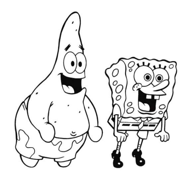 Simple drawings of cartoon characters, a complete collection of simple drawing pictures of SpongeBob SquarePants