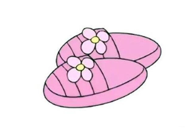 How to draw childrens pink slippers