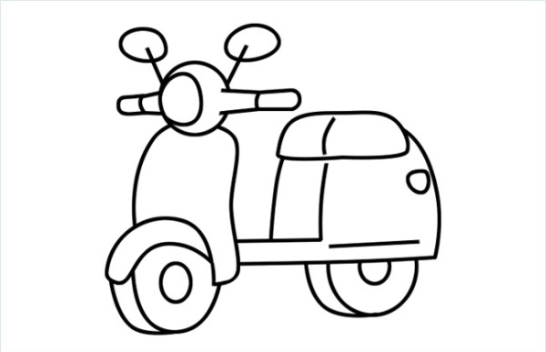 How to draw a scooter in simple strokes