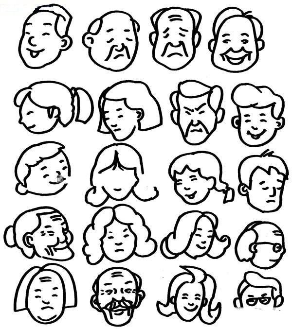 Character expression avatar simple strokes