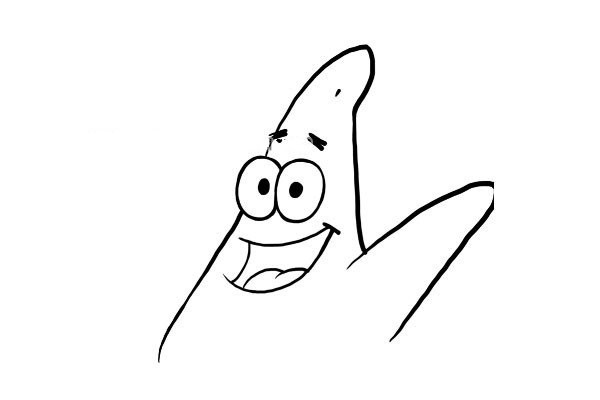 Simple strokes drawing tutorial of Patrick Star