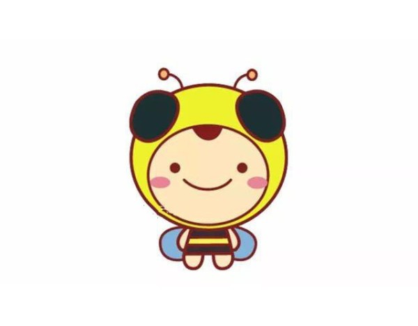 Draw cartoon little bee