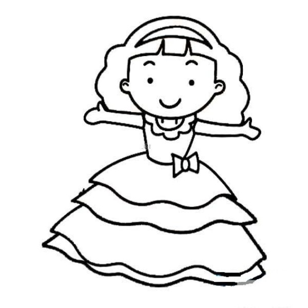 Cute little princess simple drawing picture