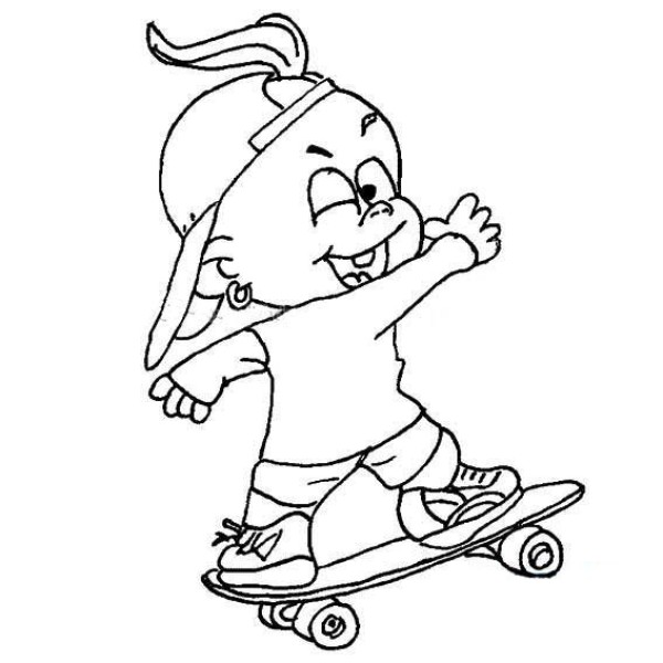 little boy skateboarding