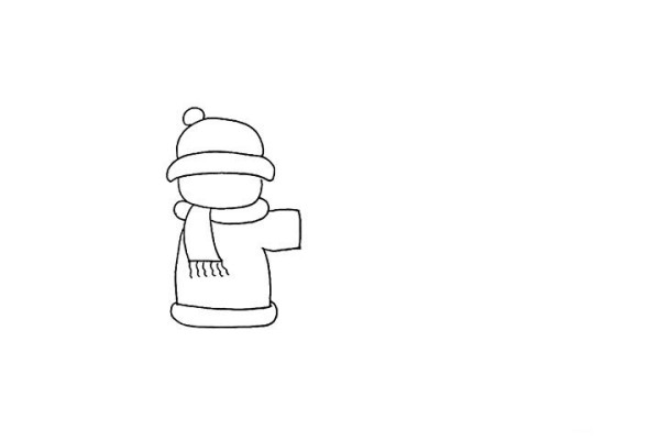 How to draw a little boy pushing a snowman