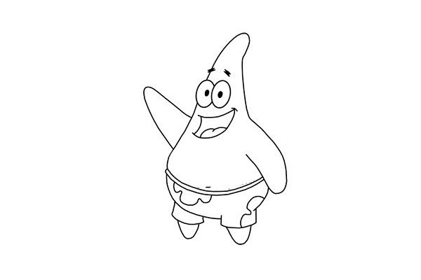 How to draw Patrick Star in simple strokes