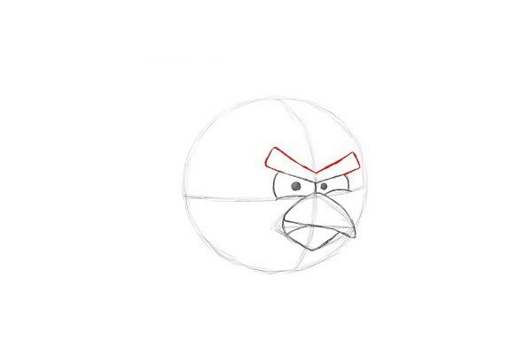 How to draw red angry birds