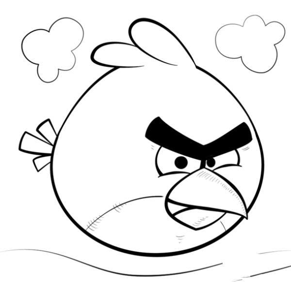 How to draw a red angry bird