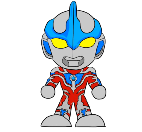 A simple drawing of Ultraman Galaxy suitable for novices