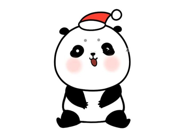 Draw cute Christmas panda