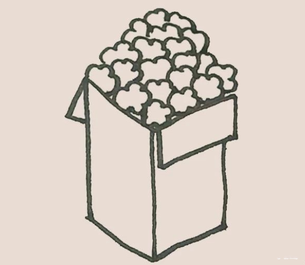 Simple drawing of popcorn